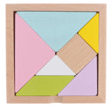 Maxbell 12x12cm Tangram Brain Teaser Puzzle Jigsaw Game Classic Wooden Toys for Kids