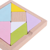 Maxbell 12x12cm Tangram Brain Teaser Puzzle Jigsaw Game Classic Wooden Toys for Kids