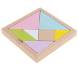 Maxbell 12x12cm Tangram Brain Teaser Puzzle Jigsaw Game Classic Wooden Toys for Kids