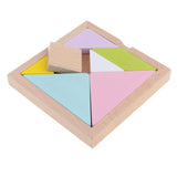 Maxbell 12x12cm Tangram Brain Teaser Puzzle Jigsaw Game Classic Wooden Toys for Kids