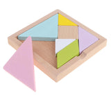 Maxbell 12x12cm Tangram Brain Teaser Puzzle Jigsaw Game Classic Wooden Toys for Kids