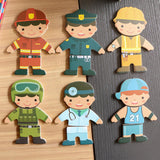 Maxbell Wooden Matching Change Clothes Puzzles Jigsaw Educational Toy Children Kids