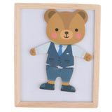 Maxbell Wooden Bear Change Clothes Puzzles Jigsaw Educational Toy Children Kids