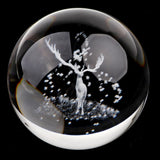 Maxbell 80mm Clear Crystal Ball Photography Prop Table Decoration Elk