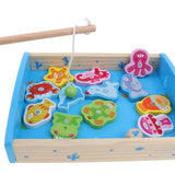 Maxbell 15PCS Toddler Wooden Magnetic Numbers Fishing Game Toy Box Set Play Activity