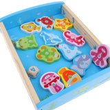Maxbell 15PCS Toddler Wooden Magnetic Numbers Fishing Game Toy Box Set Play Activity