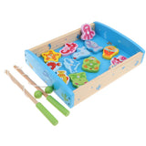 Maxbell 15PCS Toddler Wooden Magnetic Numbers Fishing Game Toy Box Set Play Activity