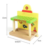 Maxbell Wooden Railway Train Set Building Accessories for Kids Gift Train Station