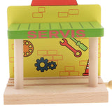 Maxbell Wooden Railway Train Set Building Accessories for Kids Gift Train Station