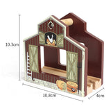 Maxbell Wooden Railway Train Set Building Accessories for Kids Gift Chicken House