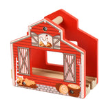 Maxbell Wooden Railway Train Set Building Accessories for Kids Gift Chicken House