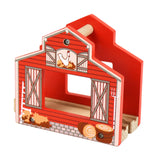 Maxbell Wooden Railway Train Set Building Accessories for Kids Gift Chicken House