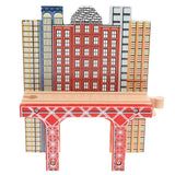 Maxbell Wooden Railway Train Set Building Accessories for Kids Gift Viaduct