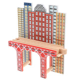 Maxbell Wooden Railway Train Set Building Accessories for Kids Gift Viaduct