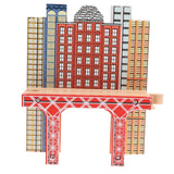 Maxbell Wooden Railway Train Set Building Accessories for Kids Gift Viaduct