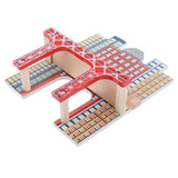 Maxbell Wooden Railway Train Set Building Accessories for Kids Gift Viaduct