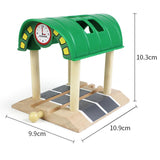 Maxbell Wooden Train Track Set Building Accessories Kids Toy Green Station