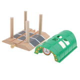 Maxbell Wooden Train Track Set Building Accessories Kids Toy Green Station