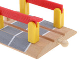 Maxbell Wooden Train Track Set Building Accessories Kids Toy Railroad Crossing Bar