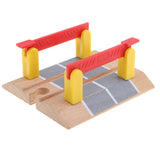 Maxbell Wooden Train Track Set Building Accessories Kids Toy Railroad Crossing Bar