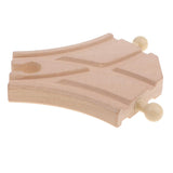 Maxbell Wooden Trains Railway Compatible Accessories 3-Way MMF Curved Switch Track