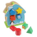 Maxbell Wooden Geometric Intelligence House Shape Sorter Matching Blocks for Toddler