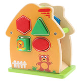Maxbell Wooden Geometric Intelligence House Shape Sorter Matching Blocks for Toddler