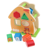 Maxbell Wooden Geometric Intelligence House Shape Sorter Matching Blocks for Toddler