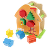 Maxbell Wooden Geometric Intelligence House Shape Sorter Matching Blocks for Toddler