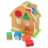 Maxbell Wooden Geometric Intelligence House Shape Sorter Matching Blocks for Toddler