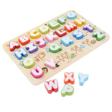 Maxbell Wooden Letter Block Puzzle Alphabet Board Montessori Educational Baby Toys