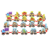 Maxbell Wooden Train Sorting Stacking Block Set for Kid Early Educational Toy Fruit