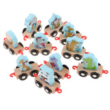 Maxbell Wooden Train Sorting Stacking Block Set for Kid Early Educational Toy Animal