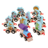 Maxbell Wooden Train Sorting Stacking Block Set for Kid Early Educational Toy Animal