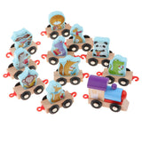 Maxbell Wooden Train Sorting Stacking Block Set for Kid Early Educational Toy Animal