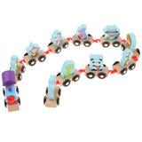 Maxbell Wooden Train Sorting Stacking Block Set for Kid Early Educational Toy Animal