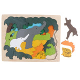 Maxbell Multilayer Wooden Animal Puzzle Jigsaw Kids Educational Toys Elephant