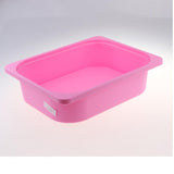 Maxbell Plastic Storage Bin Container Toy Cosmetics Organizer Pink