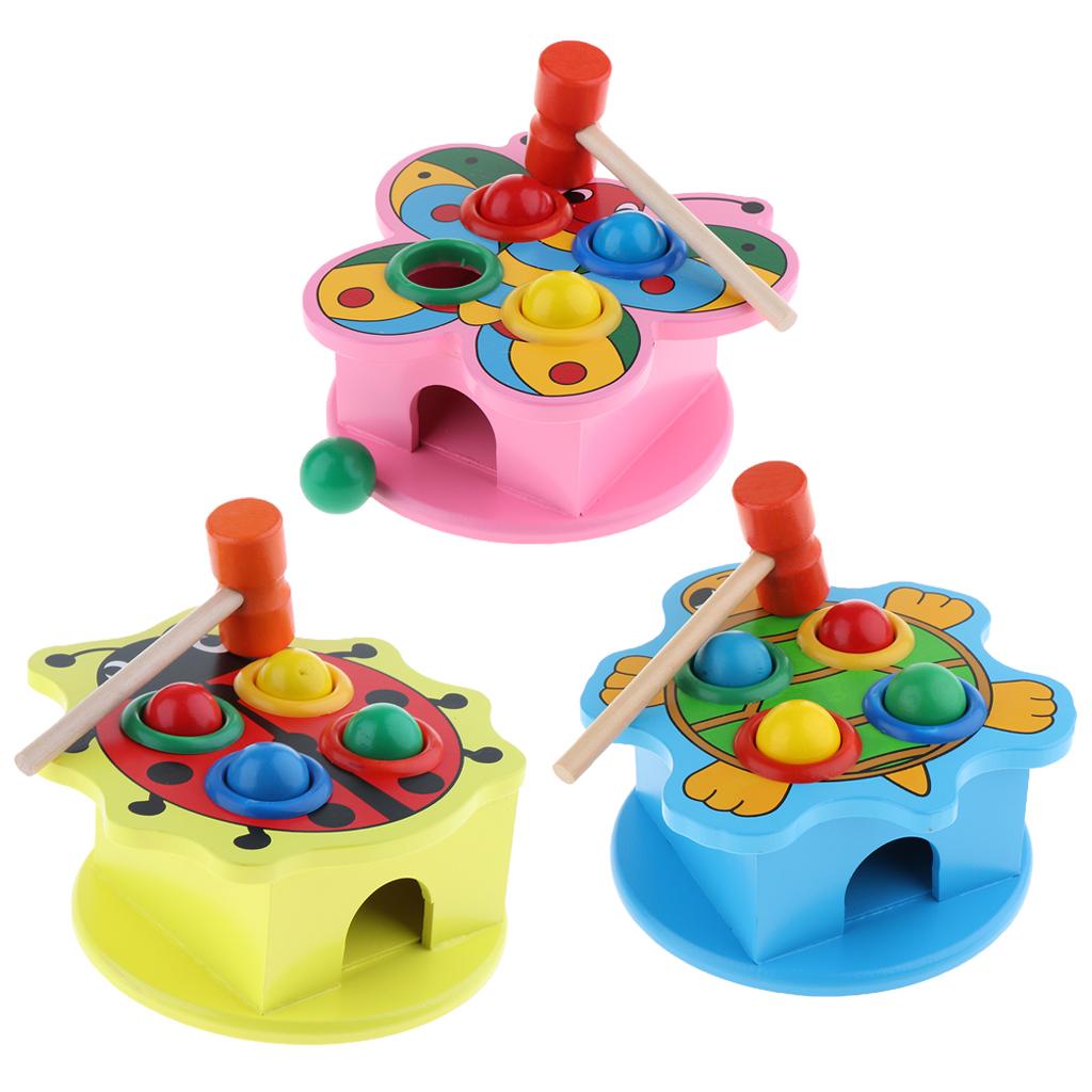 Maxbell Wooden Pounding Toy Color Matching Game Developmental Baby Toy Butterfly
