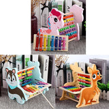 Maxbell Cute 3 In 1 Wooden Educational Toy Xylophone Musical Pounding Toy Unicorn