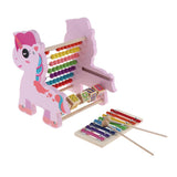 Maxbell Cute 3 In 1 Wooden Educational Toy Xylophone Musical Pounding Toy Unicorn
