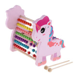 Maxbell Cute 3 In 1 Wooden Educational Toy Xylophone Musical Pounding Toy Unicorn