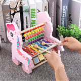 Maxbell Cute 3 In 1 Wooden Educational Toy Xylophone Musical Pounding Toy Unicorn