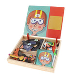 Maxbell Kids Wooden Magnetic Drawing Board Jigsaw Puzzle Toys People