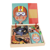 Maxbell Kids Wooden Magnetic Drawing Board Jigsaw Puzzle Toys People