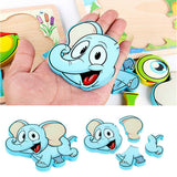 Maxbell 3D Wooden Animals Jigsaw Puzzle Board Kids Early Educational Toy Elephant