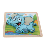 Maxbell 3D Wooden Animals Jigsaw Puzzle Board Kids Early Educational Toy Elephant