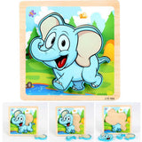 Maxbell 3D Wooden Animals Jigsaw Puzzle Board Kids Early Educational Toy Elephant