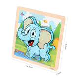 Maxbell 3D Wooden Animals Jigsaw Puzzle Board Kids Early Educational Toy Elephant