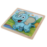 Maxbell 3D Wooden Animals Jigsaw Puzzle Board Kids Early Educational Toy Elephant